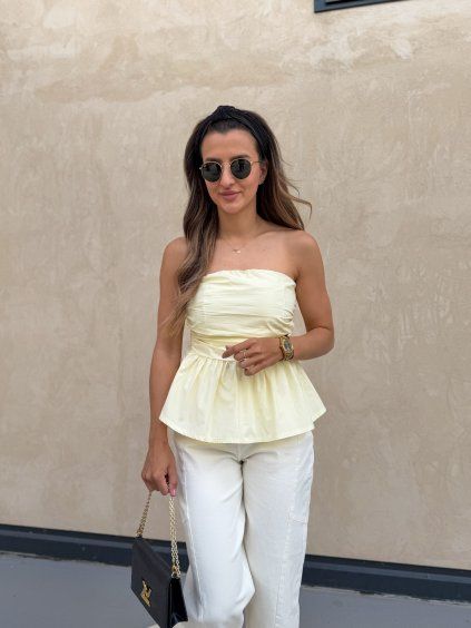 Dámský Peplum top Yellow