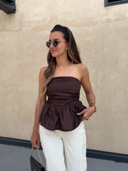 Dámský Peplum top Chocolate