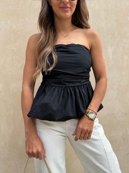 Dámský Peplum top Black