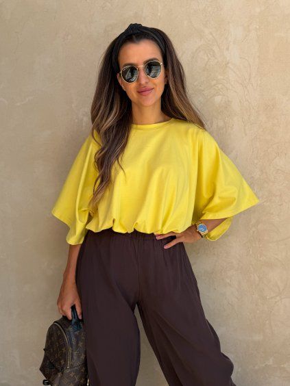 Oversize top s nařasením Yellow
