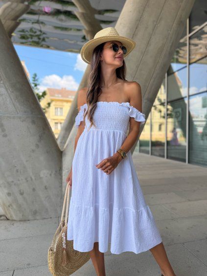 Dámské šaty z mušelínu Leyla White