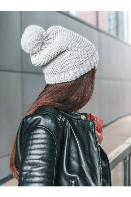 damska cepice pompom grey eshopat cz 1