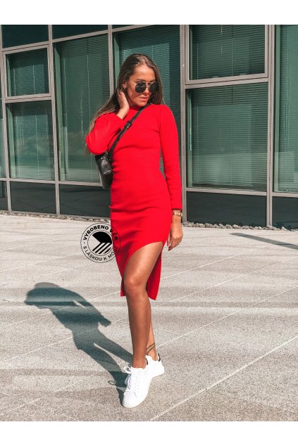 eshopat cz damske saty katie s rozparkem red (1)