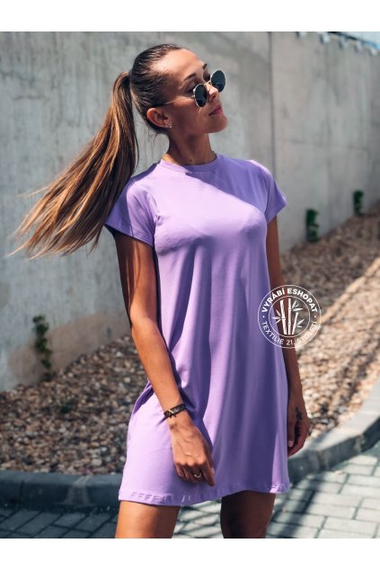 eshopat cz damske saty basic bamboo short sleeve lila