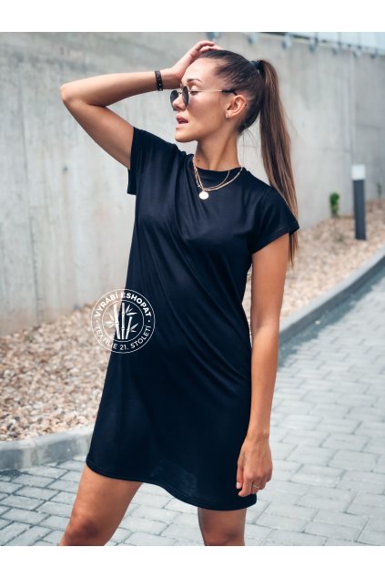 eshopat cz damske saty basic bamboo short sleeve black