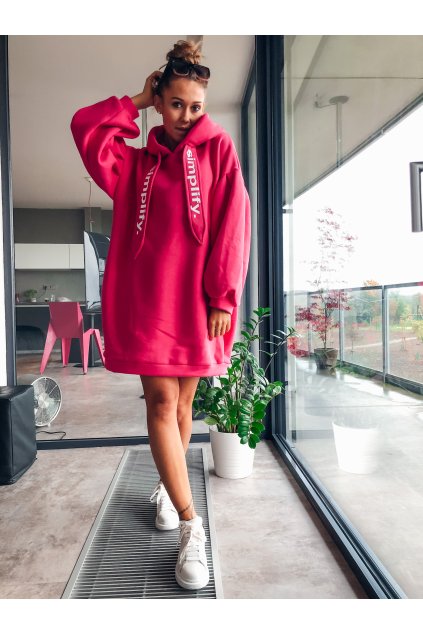 damska prodlouzena mikina simplify pink eshopat cz 1