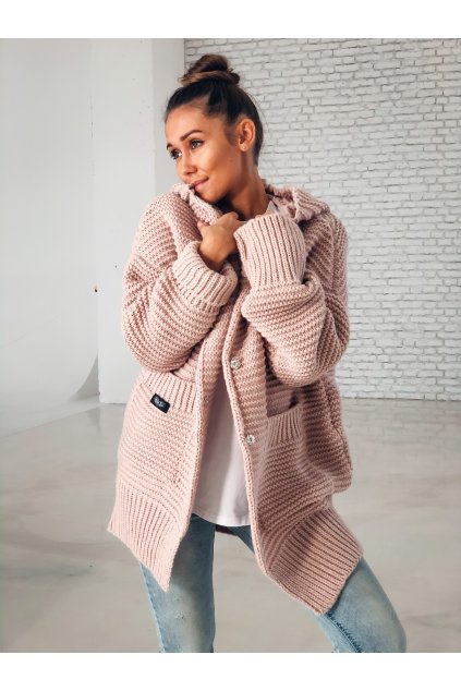 damsky cardigan maxi powder pink eshopat cz 3