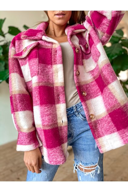 damska svrchni kostkovana kosile alise fuchsia eshopat 6