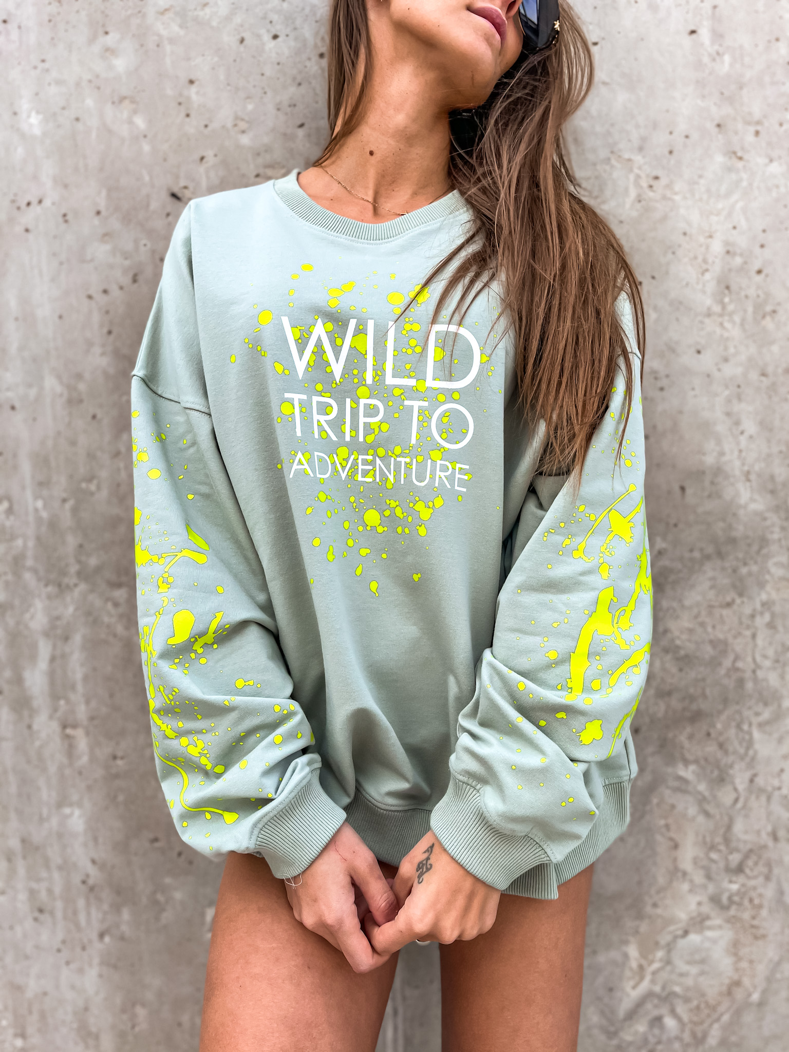 Eshopat Dámská oversize mikina Wild Trip Mint