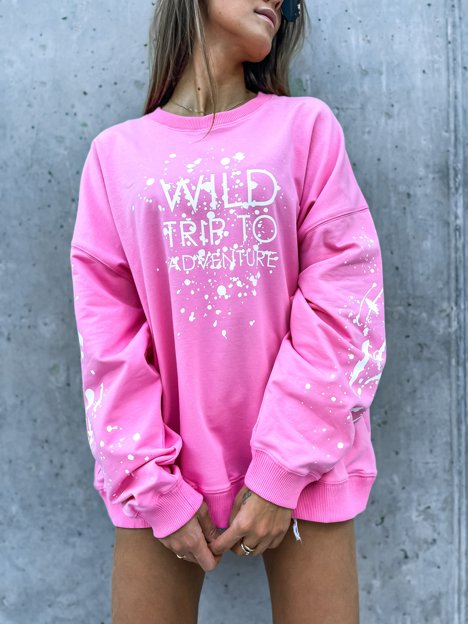 Eshopat Dámská oversize mikina Wild Trip Pink