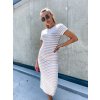 damske saty maxi short sleeve stripe beige eshopat cz 2
