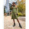 damsky prodlouzeny svetr s rolakem olive green eshopat cz 2