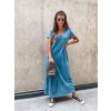 damske saty v neck long ocean blue eshopat 2
