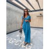 damske saty v neck long ocean blue eshopat 3
