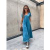 damske saty v neck long ocean blue eshopat 1