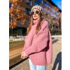 damsky svetr s rolakem mauve pink eshopat cz 2