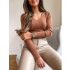 damsky top v neck ideally caramel eshopat cz 1