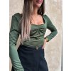 damsky hladky top s narasenim khaki eshopat cz 2