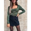 damsky hladky top s narasenim khaki eshopat cz 1