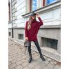 damsky vzorovany svetr s rolakem wine red eshopat cz 2