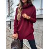 damsky vzorovany svetr s rolakem wine red eshopat cz 5