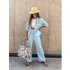 damsky muselinovy komplet kalhoty kosile baby blue eshopat cz 1