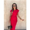 damske satenove midi saty s uzlem red eshopat cz 2