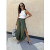 damske satenove kalhoty s rozparky zora khaki eshopat cz 4
