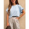 Dámské tričko s volánkovým rukávem Baby blue