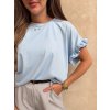 Dámské tričko s volánkovým rukávem Baby blue