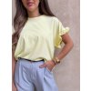Dámské tričko s volánkovým rukávem Yellow