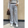 Dámské široké kalhoty s gumou v pase Grey