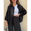 Průsvitná košile s balónovými rukávy Black