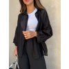 Průsvitná košile s balónovými rukávy Black