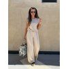 Komplet Naomi top + široké kalhoty Beige