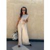 Komplet Naomi top + široké kalhoty Beige
