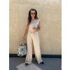 Komplet Naomi top + široké kalhoty Beige