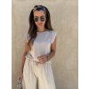 Komplet Naomi top + široké kalhoty Beige