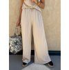 Komplet Naomi top + široké kalhoty Beige