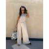 Komplet Naomi top + široké kalhoty Beige