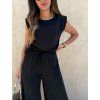Komplet Naomi top + široké kalhoty Black