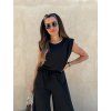 Komplet Naomi top + široké kalhoty Black