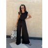 Komplet Naomi top + široké kalhoty Black