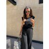 Komplet Naomi top + široké kalhoty Black