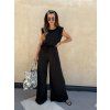 Komplet Naomi top + široké kalhoty Black