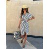 Dámské šaty s vázáním v pase Stripe Black