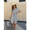 Dámské šaty s vázáním v pase Stripe Black
