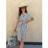 Dámské šaty s vázáním v pase Stripe Black