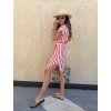 Dámské šaty s vázáním v pase Stripe Red