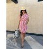 Dámské šaty s vázáním v pase Stripe Red